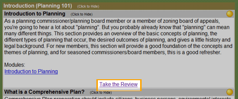 Course review link: bottom of the course section, below the course material link.